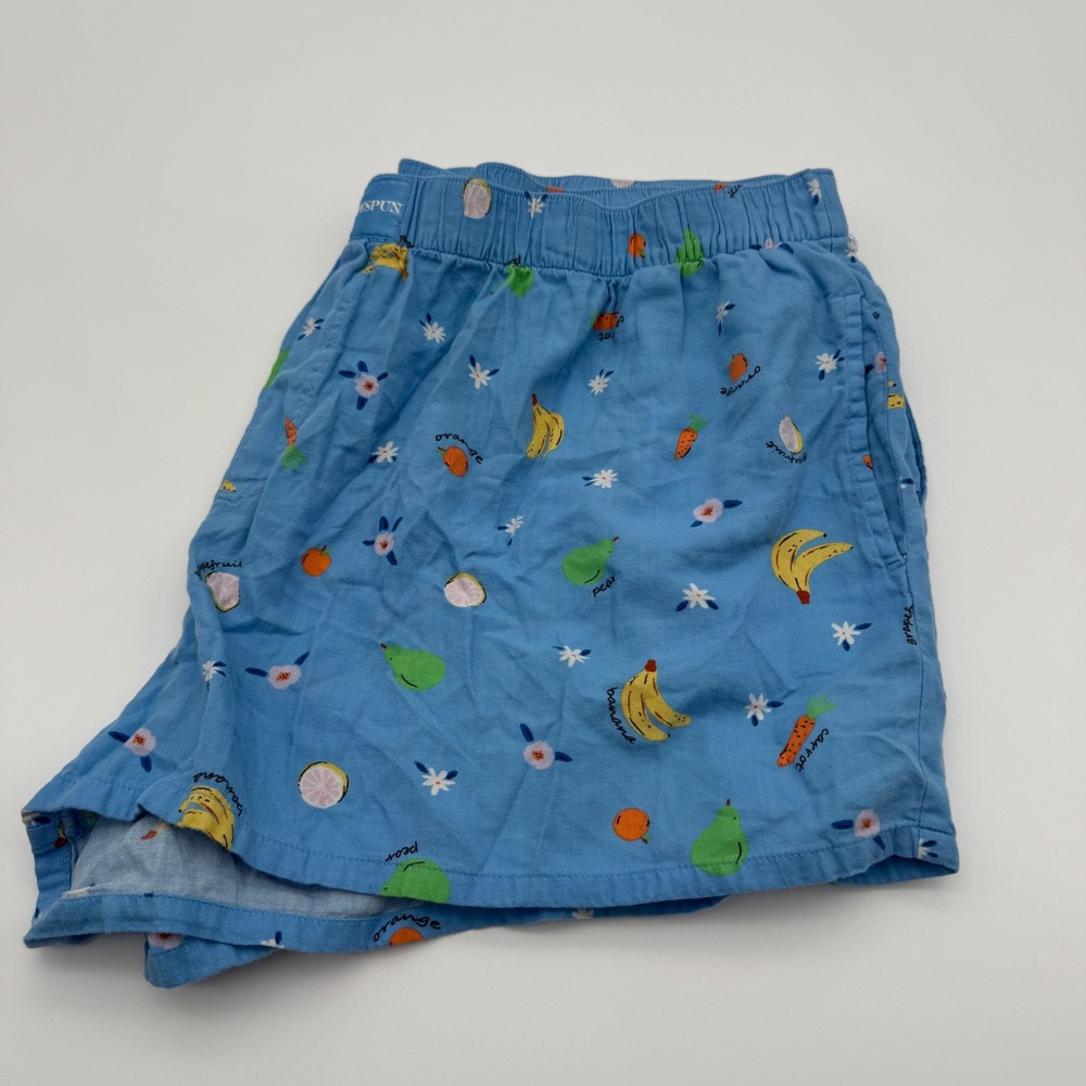 Joyspun Womens Fruit Print Pajama Shorts Blue Cotton Blend Sleepwear 2X 18W-20W - Picture 4 of 4
